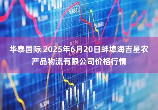 华泰国际 2025年6月20日蚌埠海吉星农产品物流有限公司价格行情