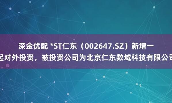 深金优配 *ST仁东（002647.SZ）新增一起对外投资，被投资公司为北京仁东数域科技有限公司