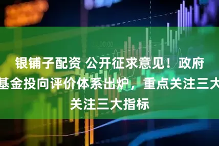 银铺子配资 公开征求意见！政府投资基金投向评价体系出炉，重点关注三大指标