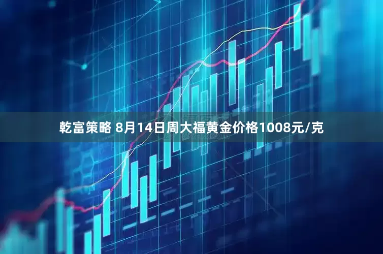 乾富策略 8月14日周大福黄金价格1008元/克